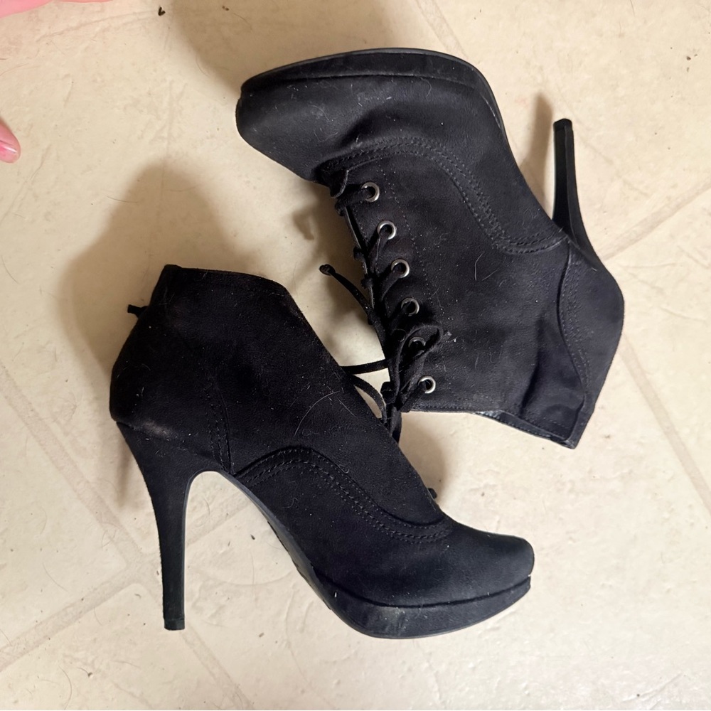 Elegant Black High Heel Ankle Boots